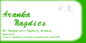 aranka magdics business card
